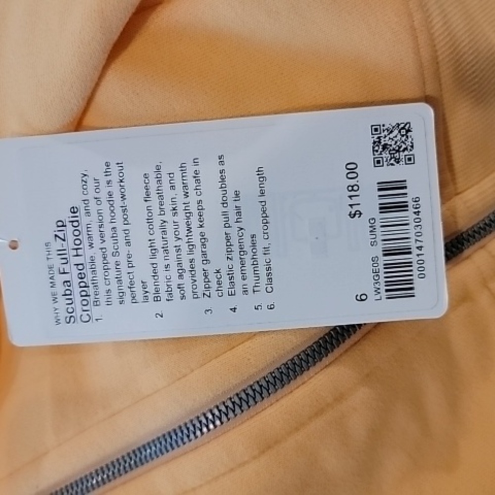 SOLD*** Scuba Full-Zip Cropped Hoodie - Summer Glow - 6 - Picture 7 of 12